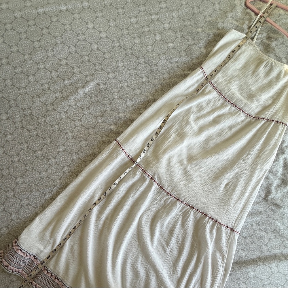 Esmara by Heidi Klum White Boho Embroidered Maxi Dress Size 8 - Picture 12 of 14